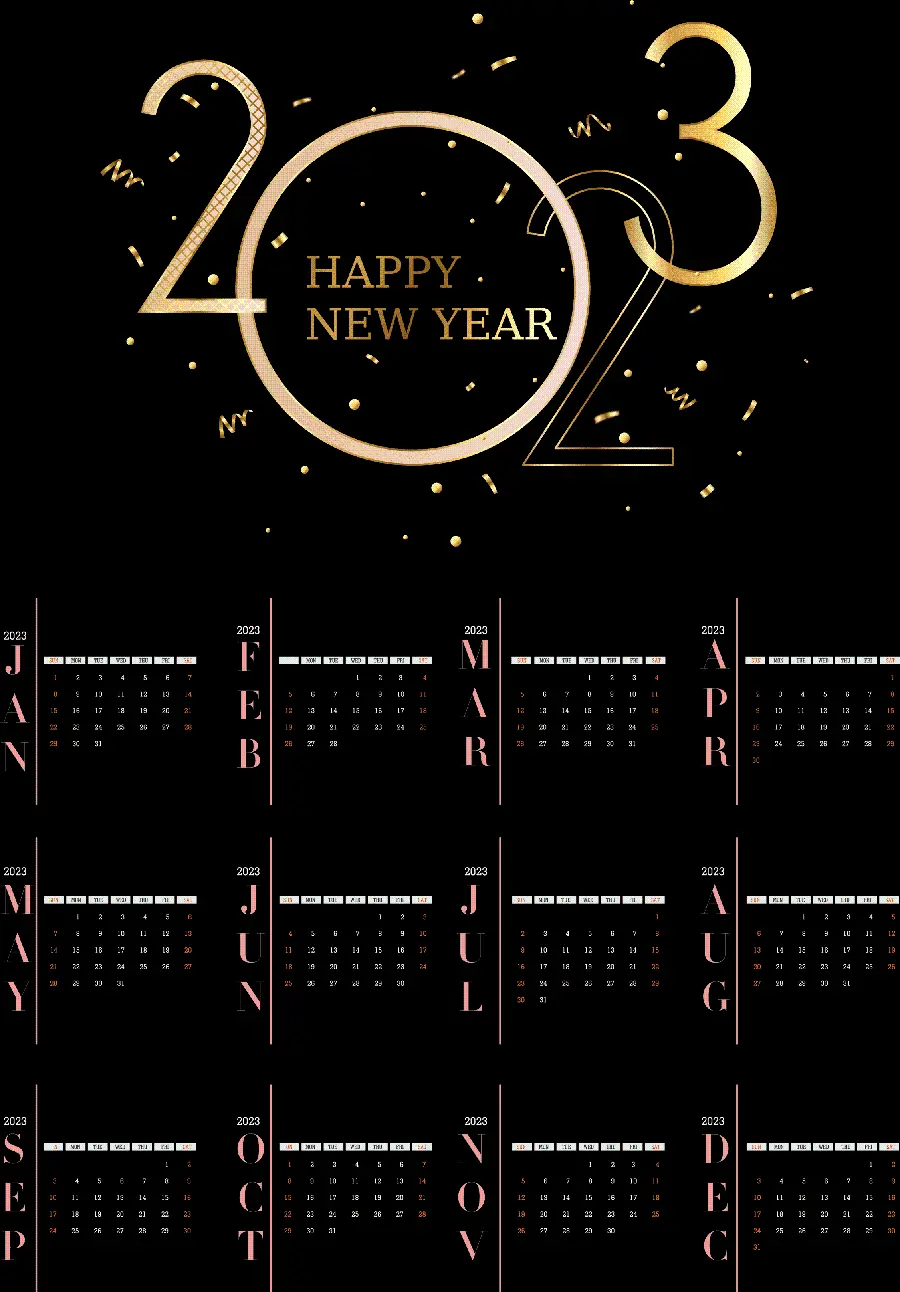 Download Gregorian calendar PNG image for 2023