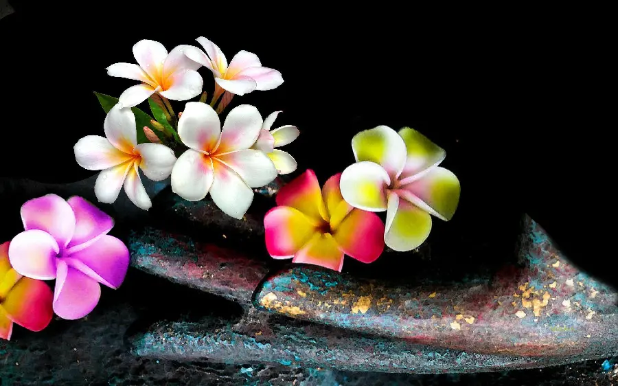 Stylish PowerPoint Background with Famous Plumeria Flower Design