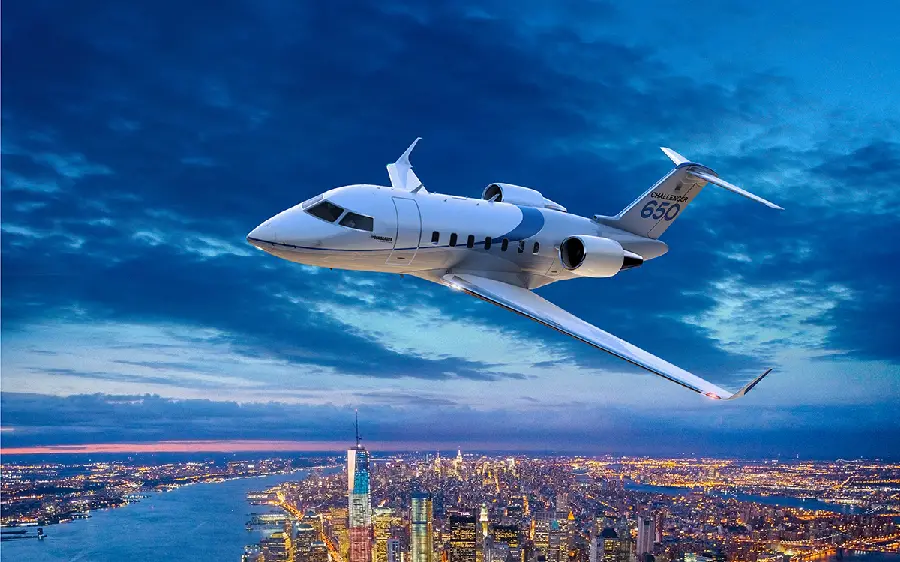 Photo of Private Jet Over the City