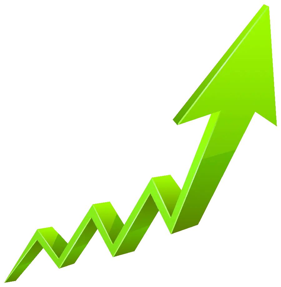 Green Shiny 3D Arrows and Arrows in PNG Format