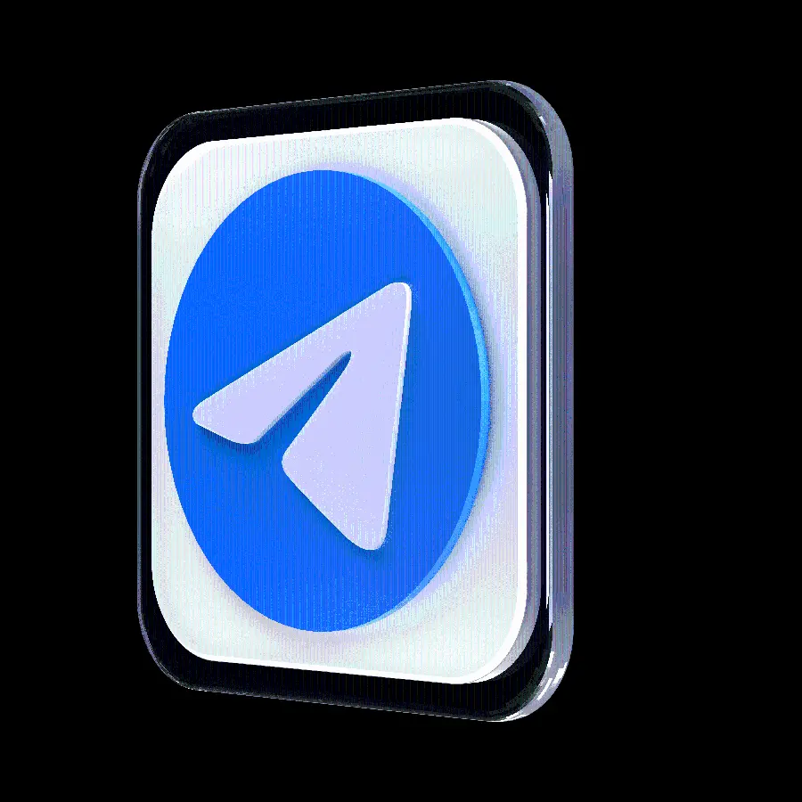 Transparent Telegram glass PNG logo photo without background suitable for business cards