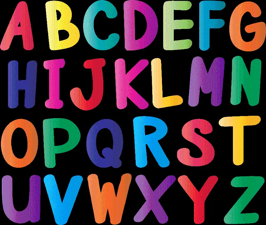 Photo of rainbow English letters