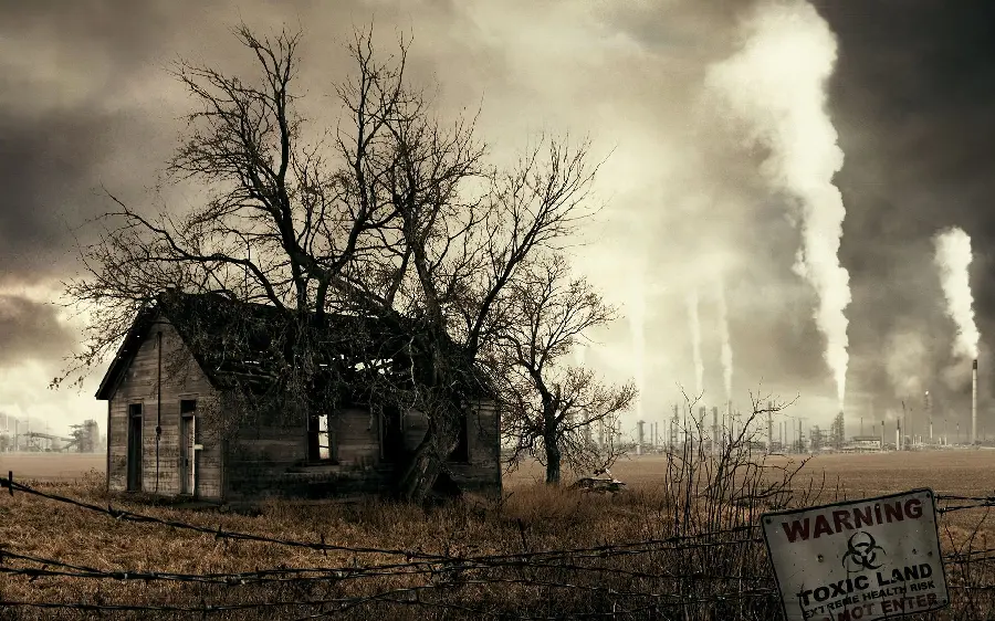 Home image Abandoned due to severe soil contamination with the Toxic Land danger sign