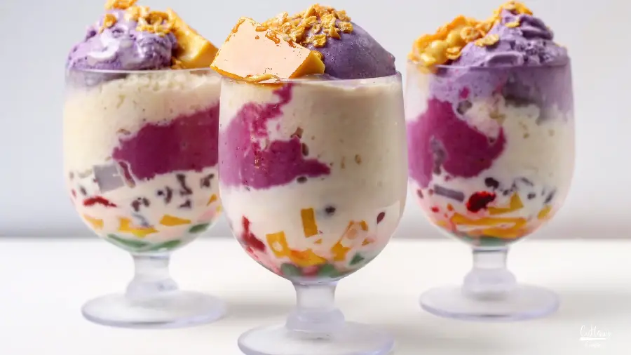 Summer dessert photo with cool and colorful ice cream for printing