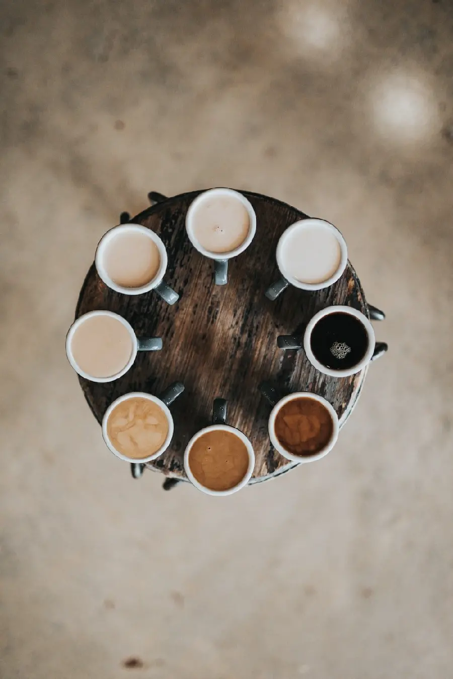 Artistic photo of coffee cups about racial difference and human rights