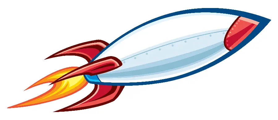 Interesting drawing of Rocket in motion with white background