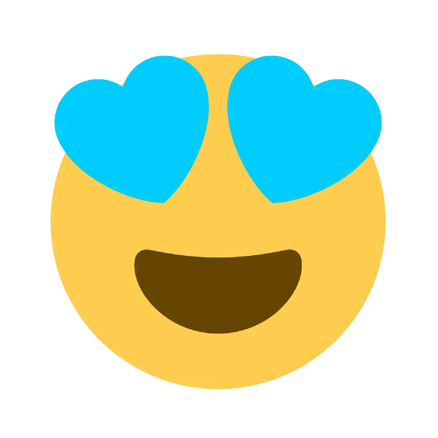 Download blue heart eye emoji image in PNG format