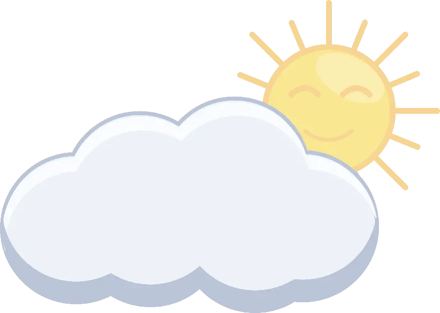 Cloud and Sun Drawing Picture Together PNG