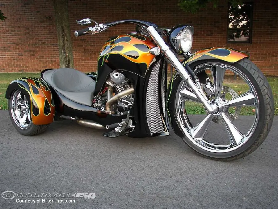 American Three-Wheeled Motorcycle Background