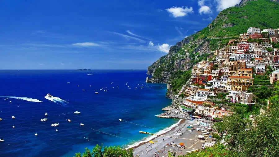 Amazing background of the blue sea with a clear sky 