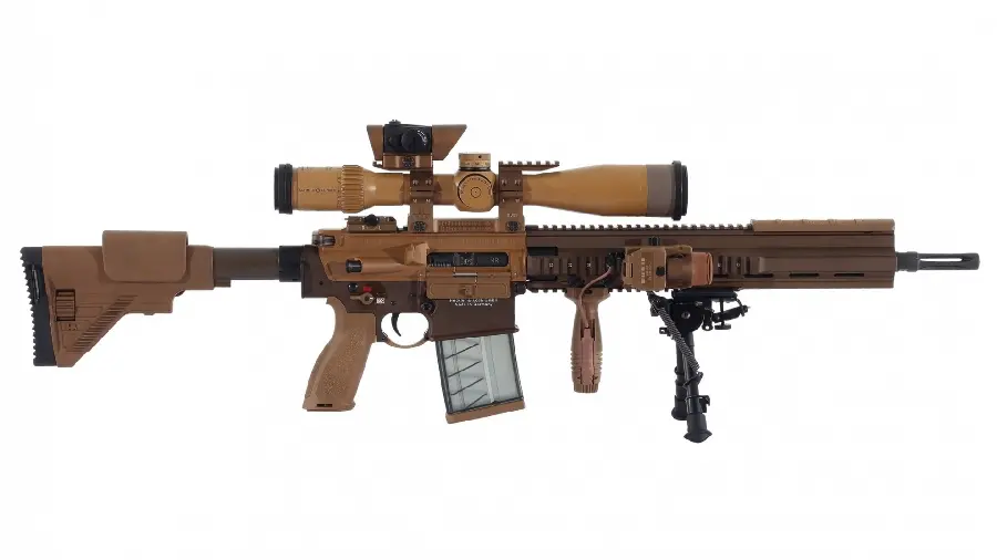 Download photo of a sniper rifle with a scope on a white background