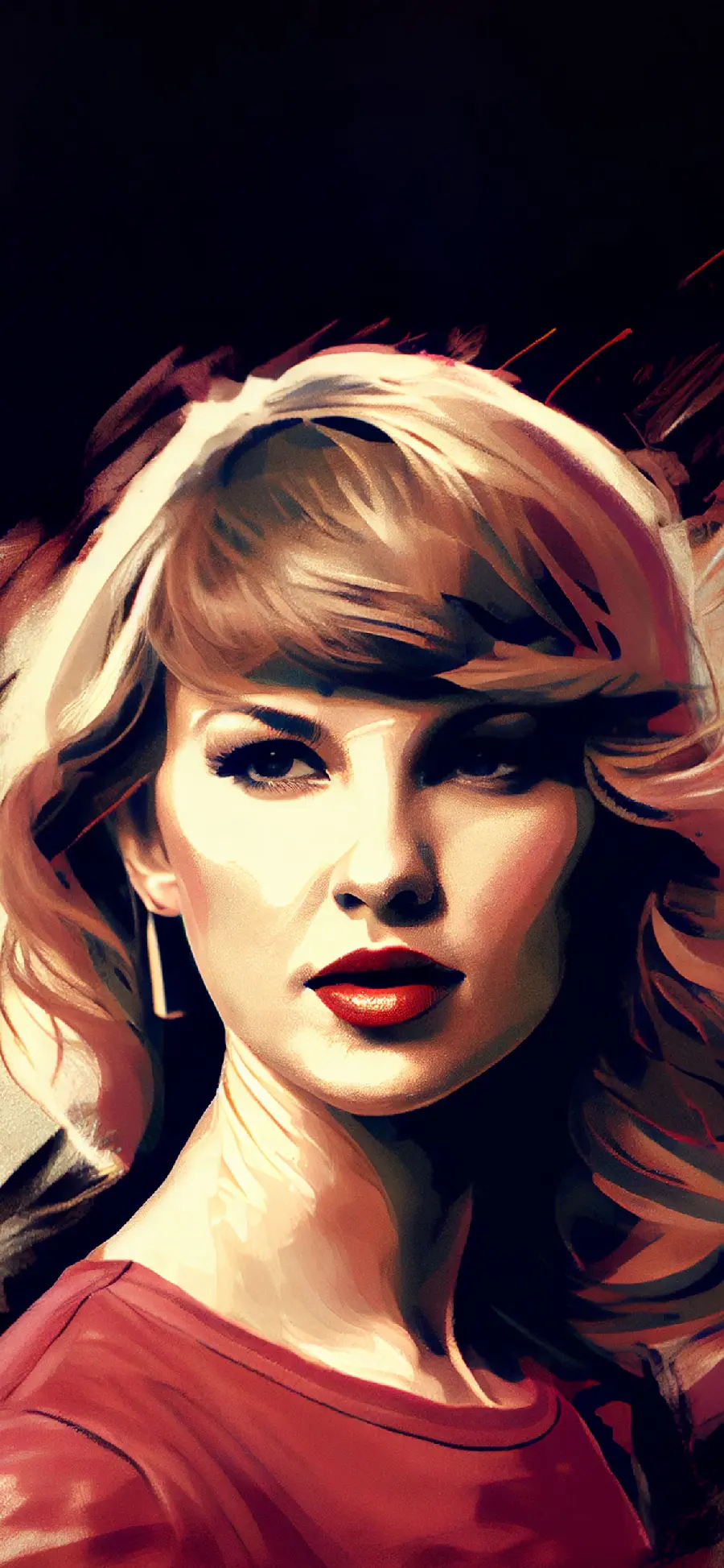 Super Beautiful Taylor Swift Singer Wallpaper in Red Dress