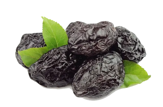 Photo of delicious dried plums with strong antioxidants