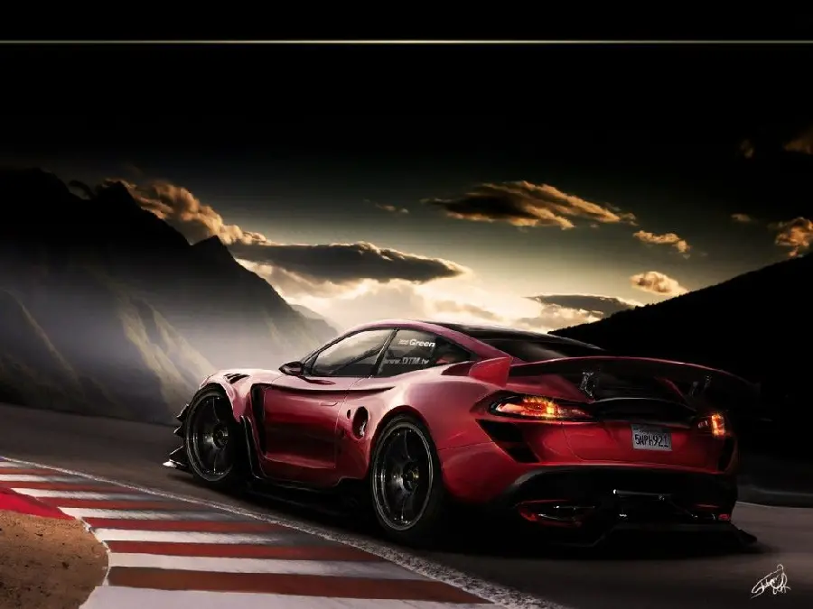 The most beautiful and interesting photo of a red sports car 
