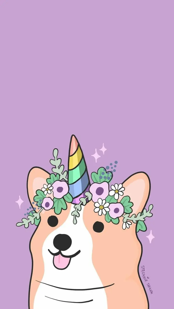The most beautiful phone background photo of a cute dog Unicorn