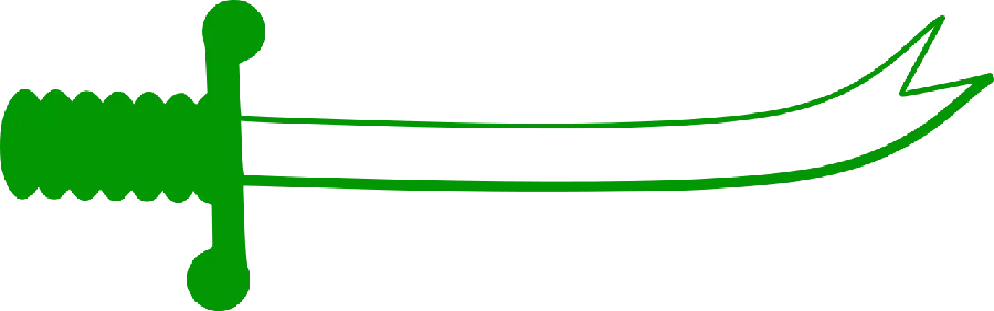 A green teleported image of the sword of Zulfiqar Imam Ali in hd quality