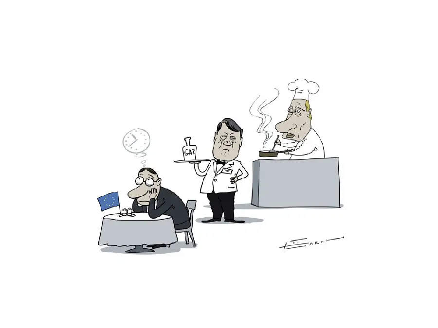 High quality cartoon of a boring day in a restaurant with a white background