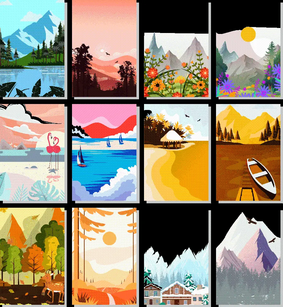 Wallpaper and Background of the Seasons of the Year for the 2023 Calendar