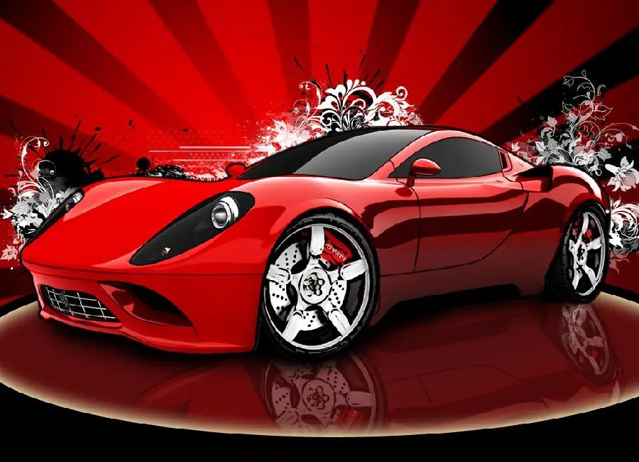 Attractive and cool background of a red sports car with high quality 