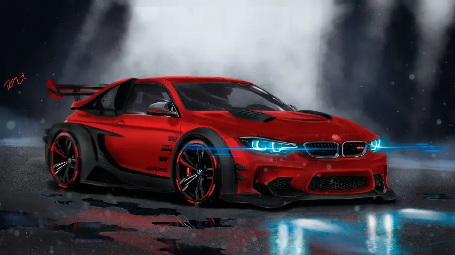 Red BMW background