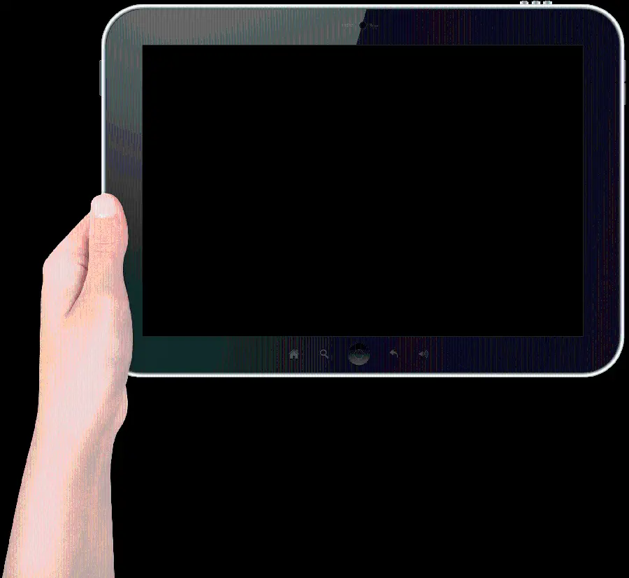 Real large tablet image without background suitable for inshot