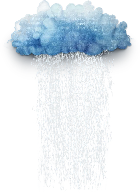 Raining Cloud Photo with White Background
