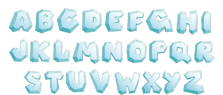 English Letters Ice Design Picture