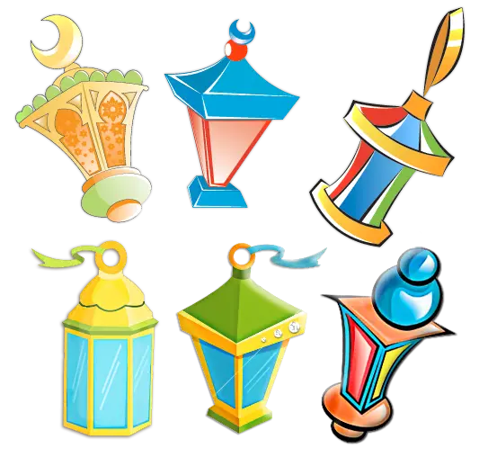 Various vector with lamp and lantern design Famous Ramadan