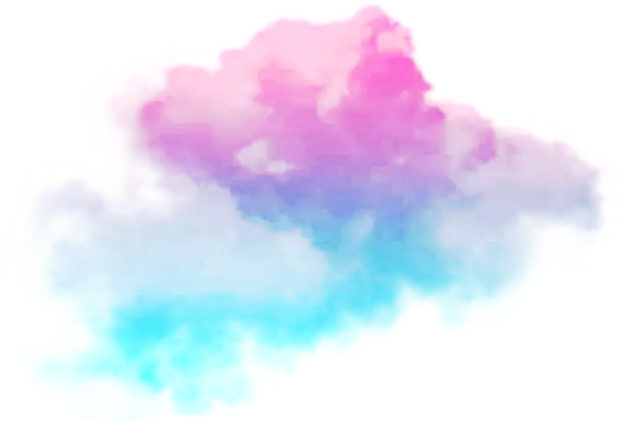 Real fantasy cloud photo with different colors without background