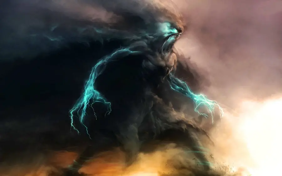 Spectacular Tornado Background in the Shape of a Scary Man