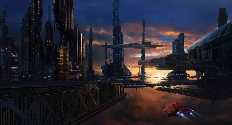 Amazing photo of a dark fantasy city for Windows 11 background
