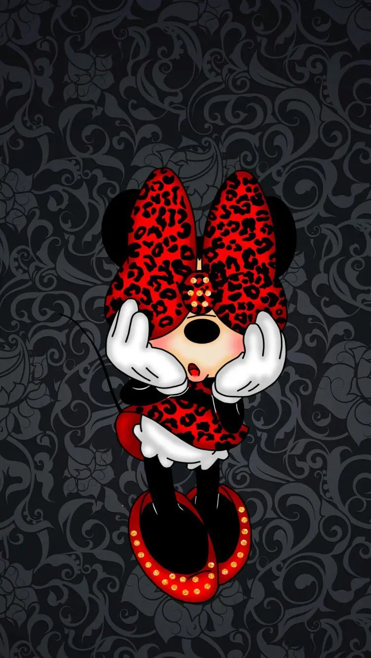 Beautiful Minnie Mouse Wallpaper in Red Dress for Kids Tablets