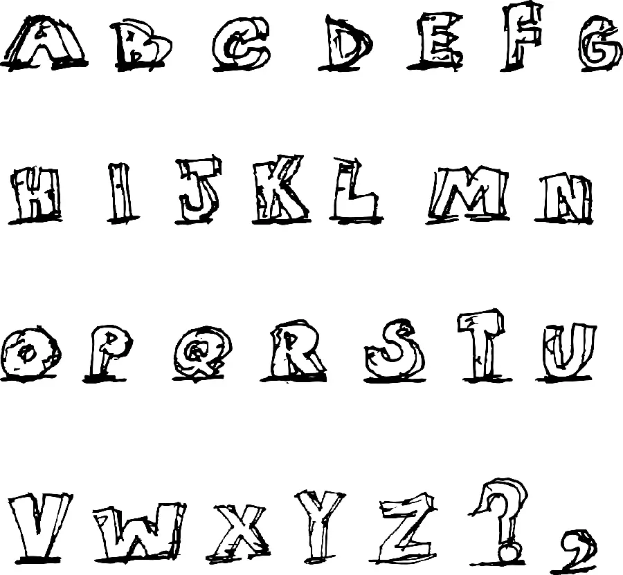 English Letters Picture Painting Design