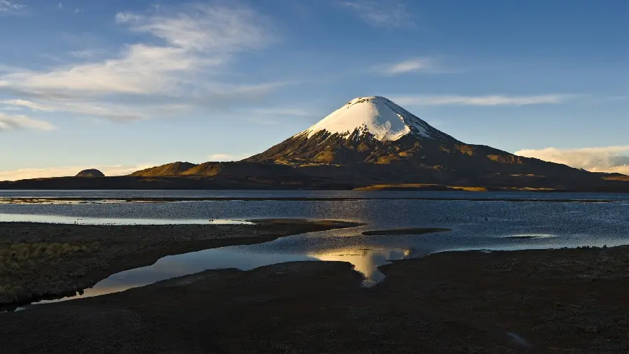 Full HD wallpaper of a semi-active extinct volcano for laptops