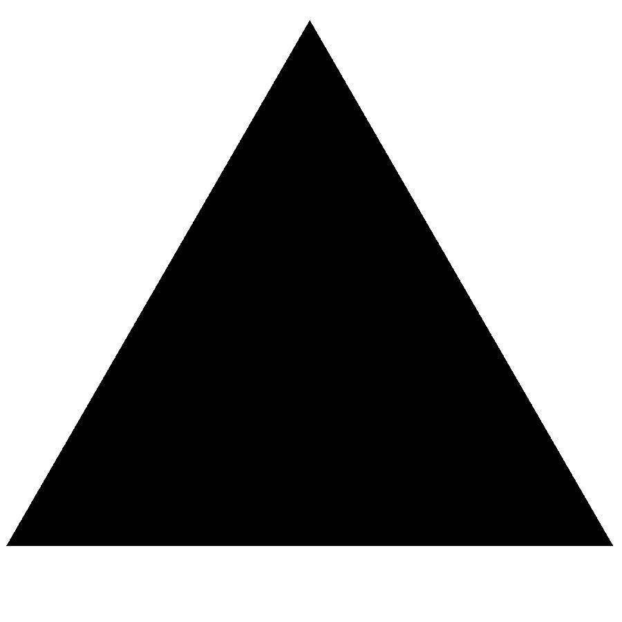 Vector Simple black triangle in high quality teleported