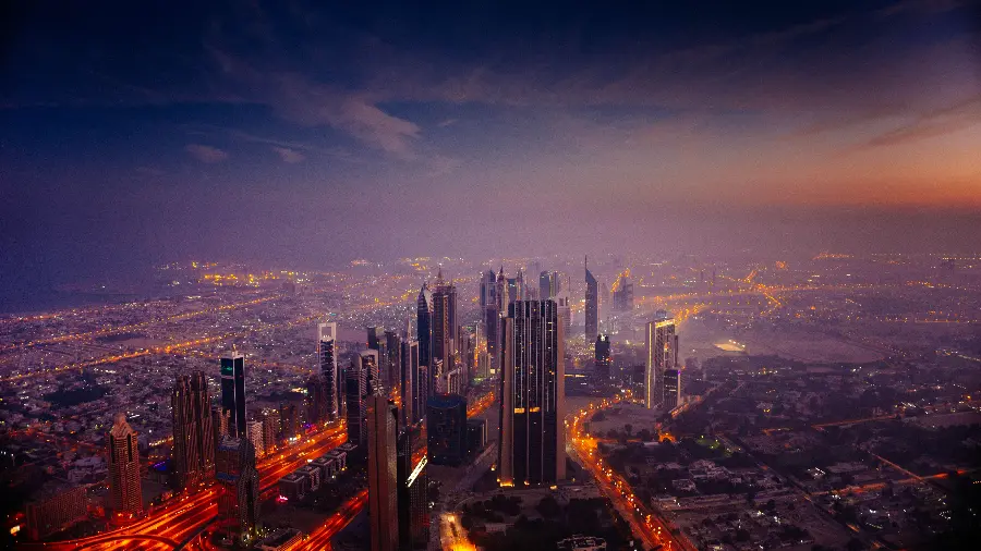 Stylish and luxurious wallpaper of Dubai from above suitable for Samsung