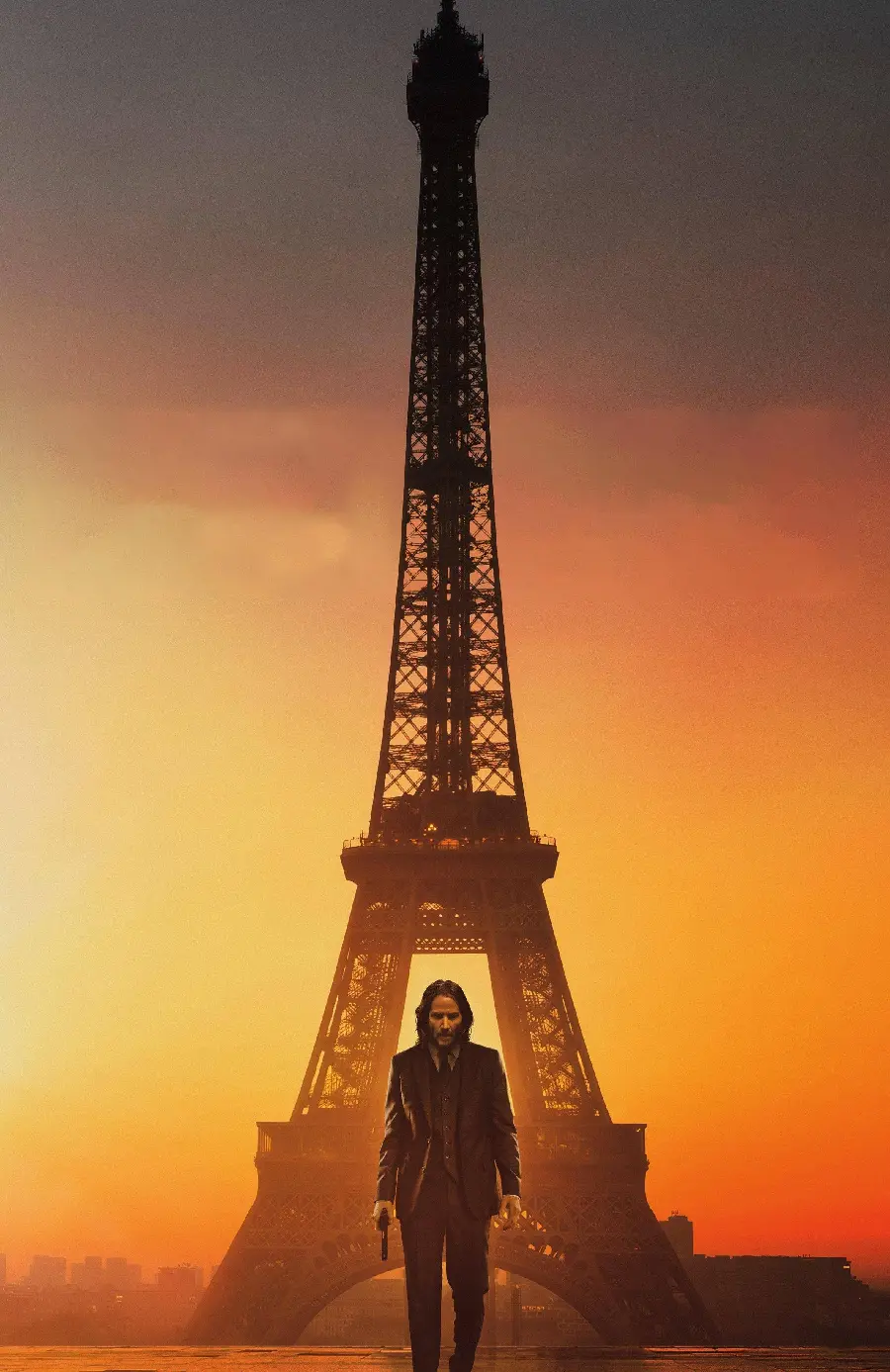 Full download photo of Keanu Reeves in John Wick 4 with Eiffel Tower background