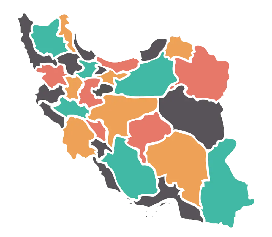 Minimal image of colorful map of Iran For laptop wallpaper 