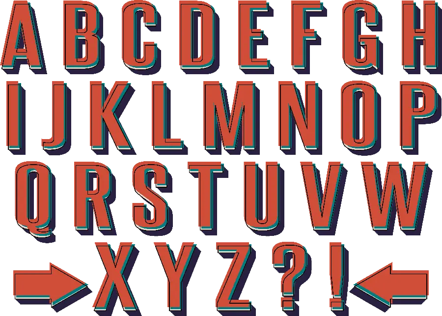Photo of red lined English letters