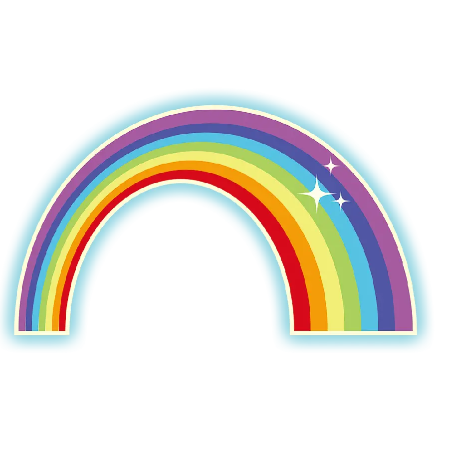 Cut Around Rainbow Sticker Photo