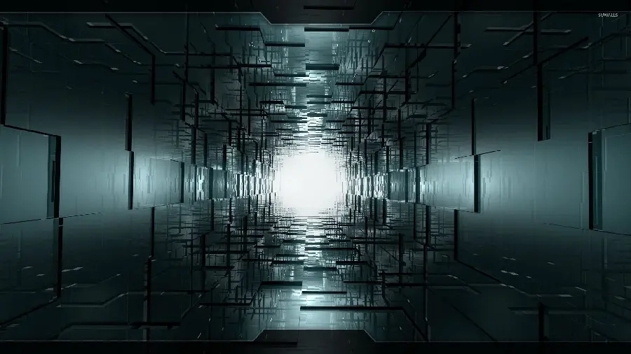 Multidimensional laptop background with an attractive tunnel design with light
