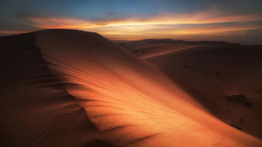 The most beautiful desert photo with a spectacular sunset suitable for printing