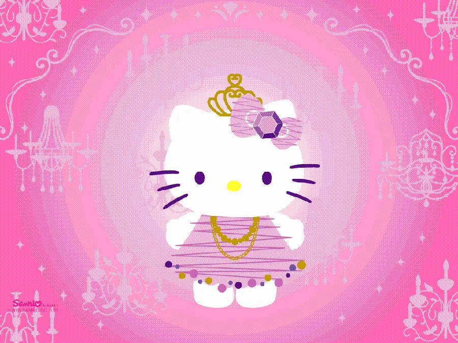 The most beautiful profile photo of Hello Kitty with crown and necklace