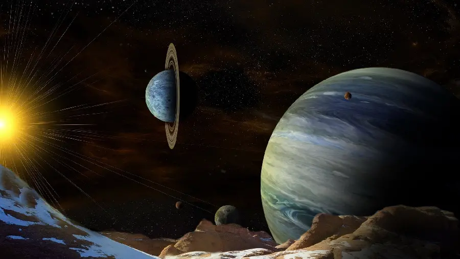 High quality impressive solar system landscape wallpaper