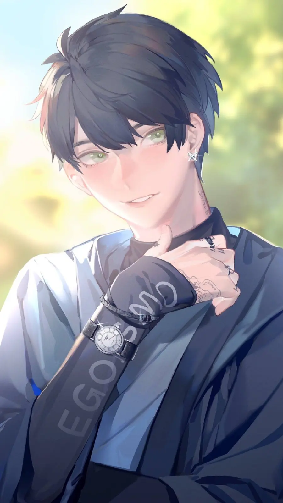 Rich anime boy and crush with shiny black hat