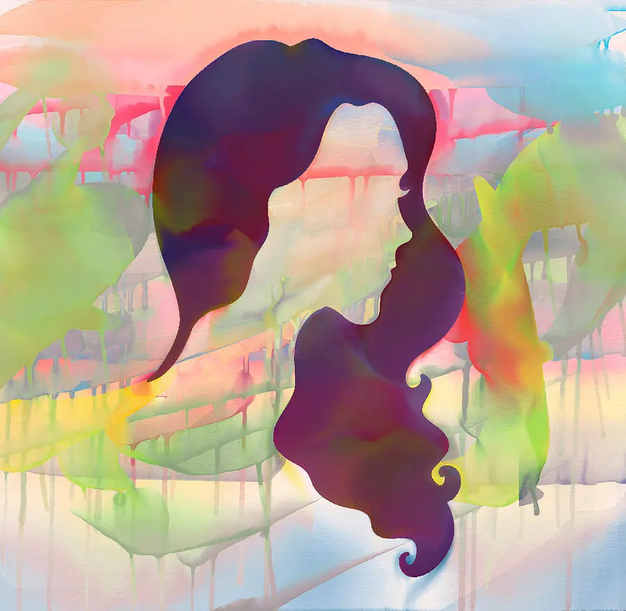 Girl's graphic profile with a spectacular design of a beautiful girl's profile