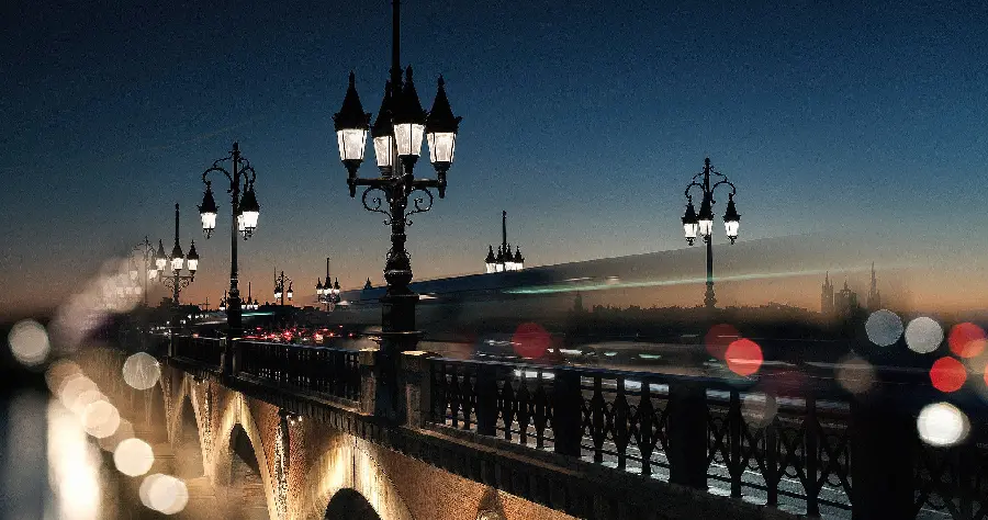 Spectacular Background of Beautiful Streets of France at Night for Desktop