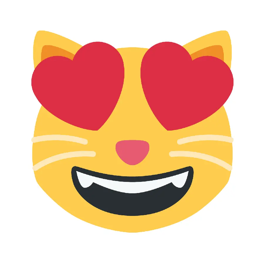 Download Cat Emoji with Heart Eyes Image in PNG Format