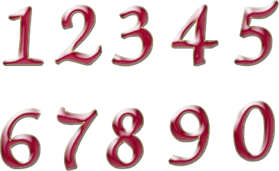 High Quality Red Math Numbers Picture for Printing