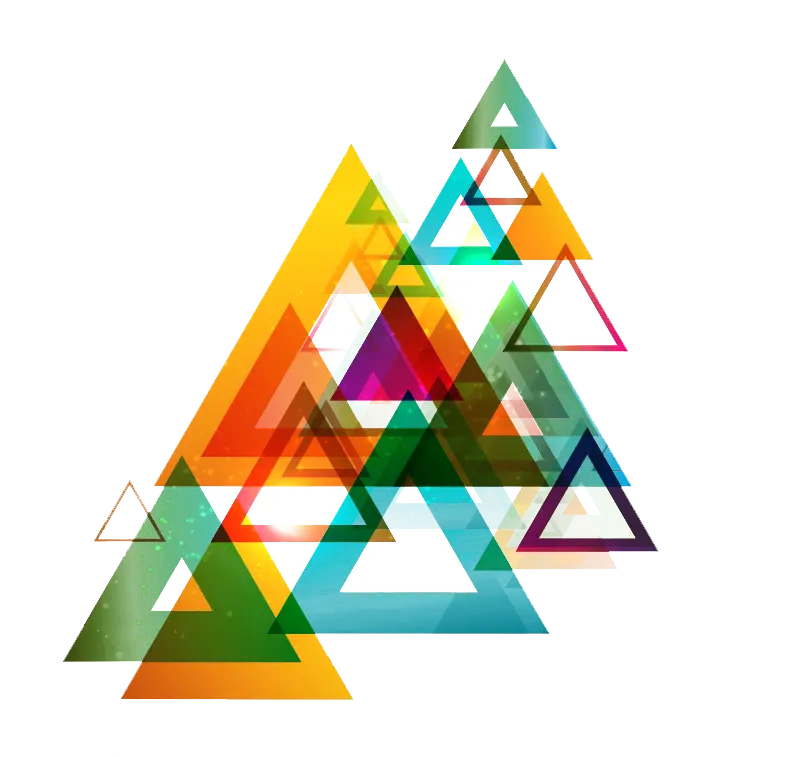 Telephoto of dense colored triangles for inshot and photoshop